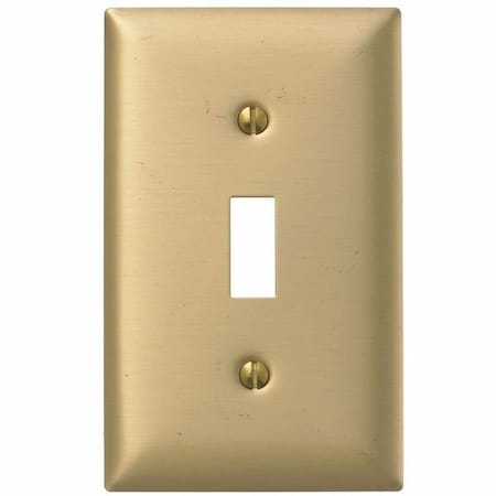 Toggle Switch Wall Plates, Number of Gangs: 1 Brass, Brushed Finish, Brass