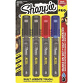 Permanent Marker Set, Black, Blue, Red, Fine Tip, 4 PK