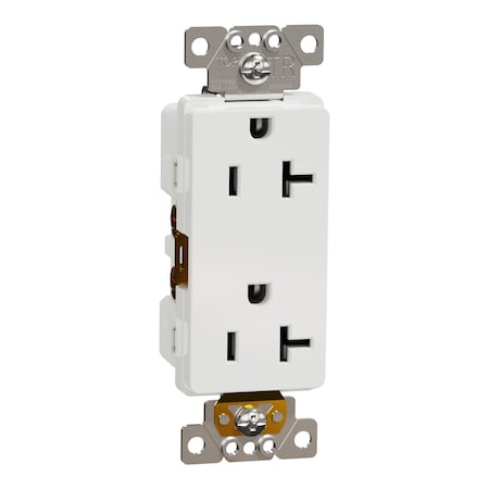 Straight Blade Receptacle, 5-20R, 20 A, 125V AC, 2 Pole, Flush Mount, Self-Grounded