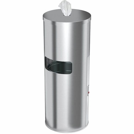 9 Gallon Trash Can with Sanitizer Gym Wipe Dispenser