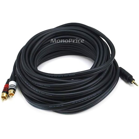 A/V Cable, 3.5mm(M)/2 RCA(M), 25ft