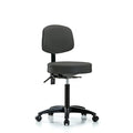 Rutledge Vin Stool with Back-Med Bench Height with Seat TiltandCasters in Charcoal Trailblazer Vin