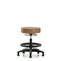 Vin Stool without Back-Medium Bench Ht with Black Foot Ring and Stat Glides in Taupe Trailblazer Vin