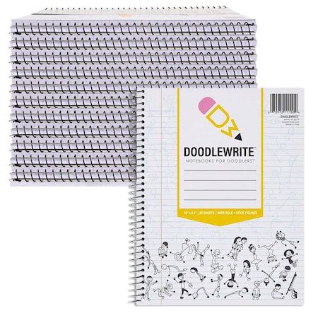 DoodleWrite Wide Ruled Notebook, 1, PK24