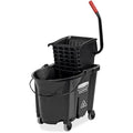 8 3/4 gal WaveBrake Side Press Mop Bucket and Wringer, Black, Polypropylene