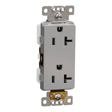 Straight Blade Receptacle, 5-20R, 20 A, 125V AC, 2 Pole, Flush Mount, Self-Grounded