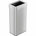 21 gal Rectangular Trash Can, Silver, Open Top, Stainless Steel, 10.24 in