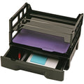 Drawer with Letter Tray, Black, Plastic, 14 3/8 in W, 9 in L, 7 1/2 in H, 10.3" D