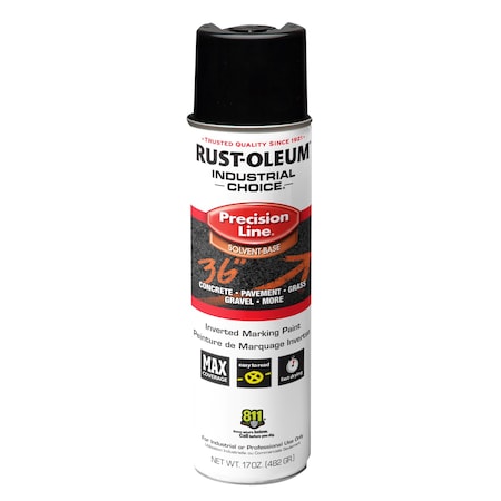 Precision Line Marking Paint, Inverted, Black, 20 oz