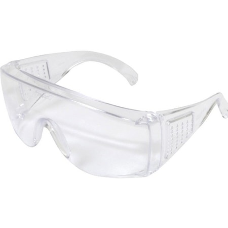 V10 Unispec II, Safety Glasses, Uncoated, Clear Lens, Clear Frame, Frameless