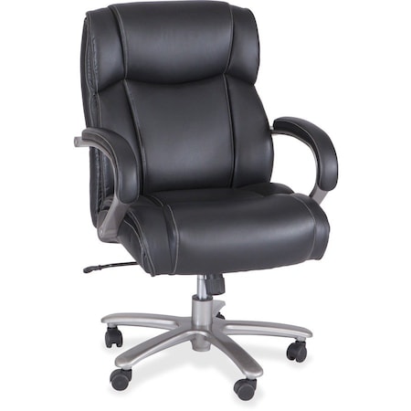 Big and Tall Chair Chair, Big And Tall, Mid-Back, 400 lb., Loop Arms, 19-1/2" to 22-3/4" Height, Black