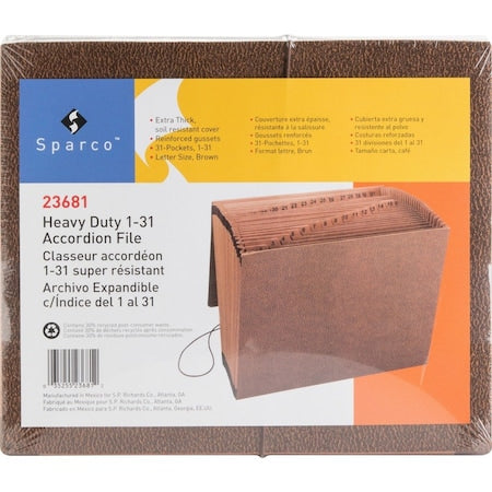 Expandable File Folders, Leather, Brown