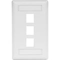 Bryant Faceplate - 3 x Total Number of Socket(s) - 1-gang - White - High Impact Thermoplastic, Plastic