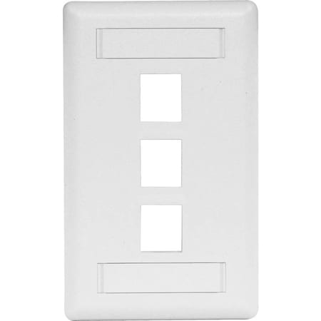 Bryant Faceplate - 3 x Total Number of Socket(s) - 1-gang - White - High Impact Thermoplastic, Plastic