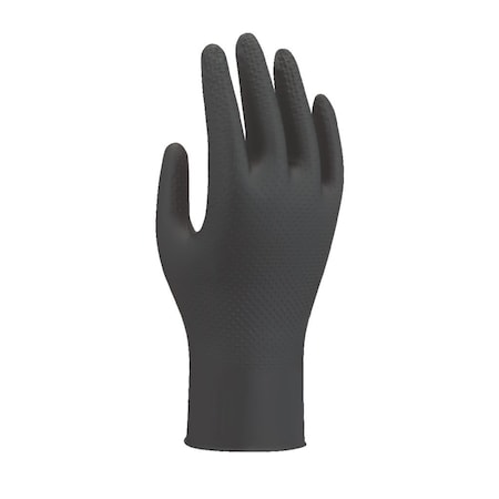Disposable Gloves, 8 mil Palm, Nitrile, Powder-Free, (AQL) 1.5, 100 PK, Black, 2XL