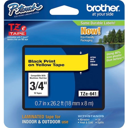Label Tape Cartridge 3/4"", Black/Yellow