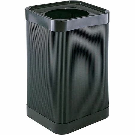 38 gal. Plastic Square Trash Can, Black