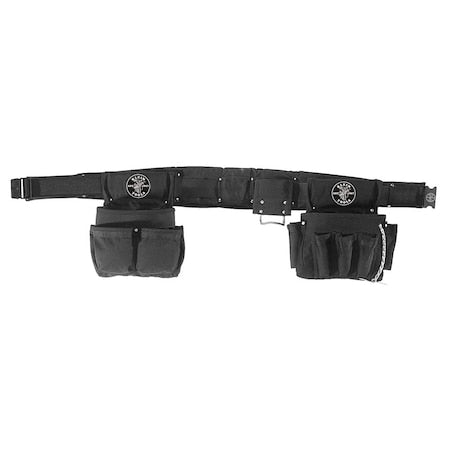 Black Ballistic Nylon Tool Belt, L, 27 Pockets, 5710L