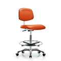 Clean Room Chair Hi Ben Chair,Vin,Chrm,CF,Cast,Org,CL10, 26"" to 35-1/2"" Height, Vinyl, Orange Kist