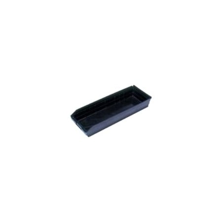 Shelf Storage Bin, Polypropylene, Black, 4 in H, 8 3/8 in W, 23 5/8 in L