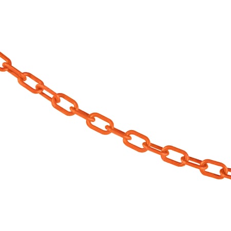 3/4"" x 25' Safety Orange Plastic Safety Chain