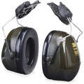 Peltor Optime 101 Hard Hat-Mounted Earmuffs, Passive Protection, NRR 24 dB, Foam, Black/Green