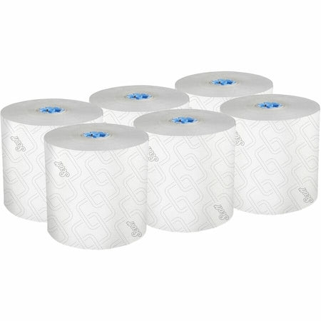 Pro High-Capacity Hard Roll Towels for Blue Core Dispensers, White, (700'/Roll), 6PK