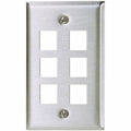 Plate, 6 Ports, Gray, Wall