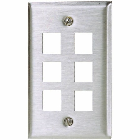 Plate, 6 Ports, Gray, Wall
