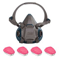 Half Mask Respirator Kit: 4 Cartridges Included, Acid Gas (AG), P100 Combo Cartridge, Size M