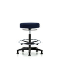 Rutledge Fab Stool without Back-High Bench Height with Chr Foot RingandStat Glides in Navy Fab