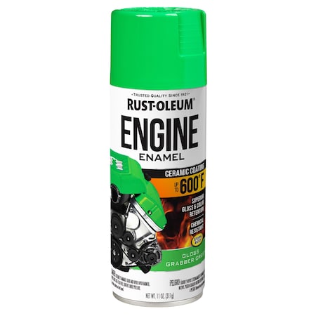 Automotive 600 Degrees F Engine Enamel Spray, Grabber Green, Gloss, 11 oz