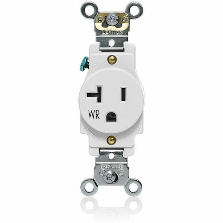 Single Receptacle Outlet, 20A, White, 125V