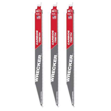 12 in x 6 TPI Reciprocating Saw Blade, 3 PK