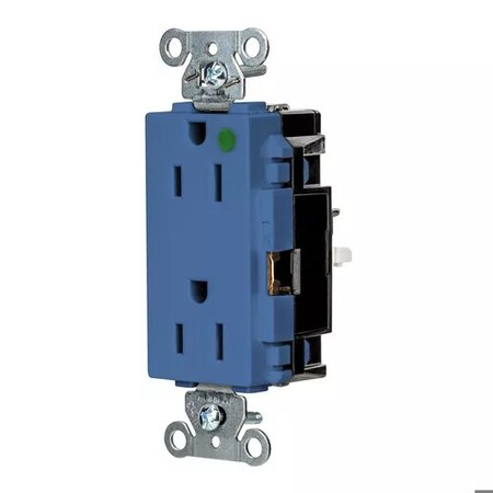 Straight Blade Receptacle, 5-15R, 15 A, 125V AC, 2 Pole, 3 Wire, Surface Mount, Grounded