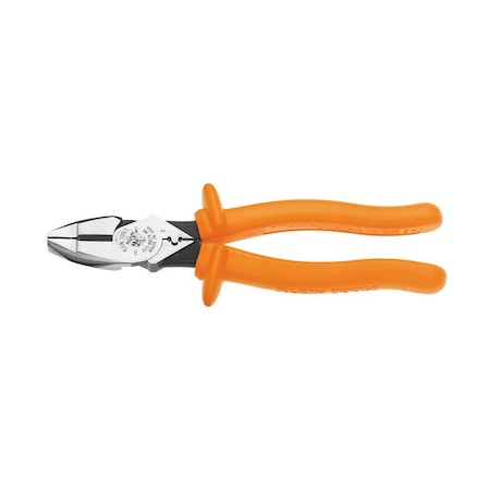 9 5/8 in Linemans Plier High Leverage w/ Wire Crimper, Steel