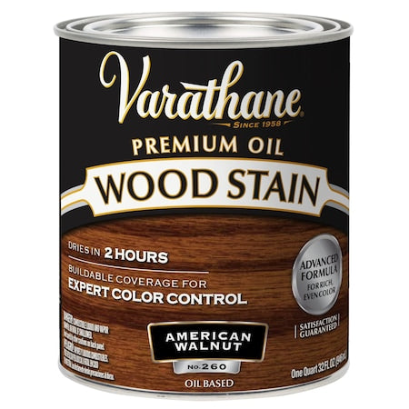 Premium Wood Stain, Oil Based, American Walnut, 1 Quart