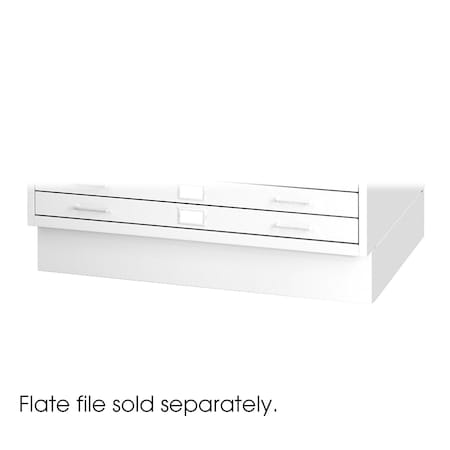 Flat File Cabinet Base, White, Closed