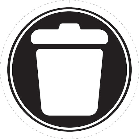 LABELLABEL 12 IN TRASH CAN CONF BLA/WH
