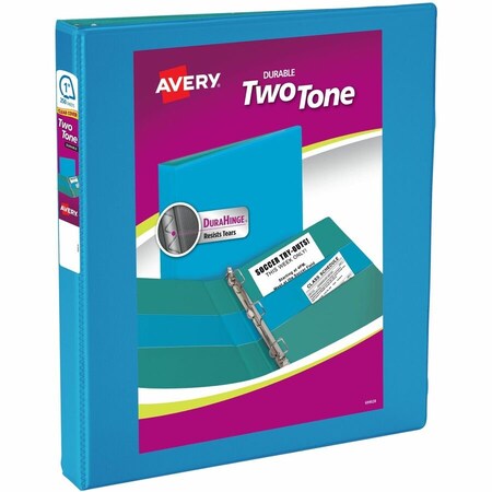 Two-Tone Durable View 3 Ring Binder, 1"