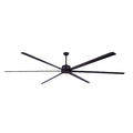 Ceiling Fan, 120 in Blade Dia, 6 Blades, 5 Speeds, 120V AC, Matte Black