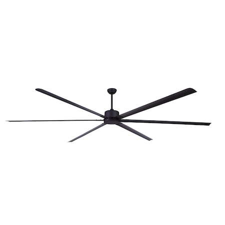 Ceiling Fan, 120 in Blade Dia, 6 Blades, 5 Speeds, 120V AC, Matte Black