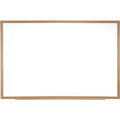 Dry Erase Board, Porcelain, 24 5/8 in, 36 5/8 in, Wood Frame, White, Matte