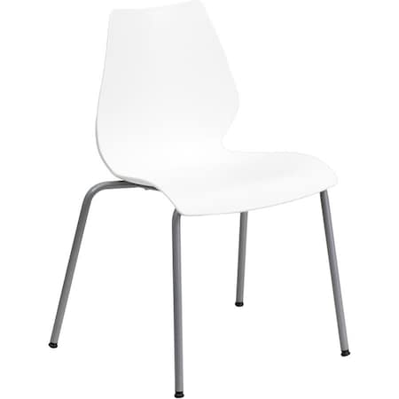 Stack Chair w/Support, 770 lb. Capcty, Wht