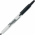 Permanent Marker, Black, Fine Tip, Retractable, 12 PK