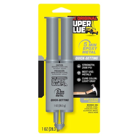 Instant Adhesive, Metal Epoxy Series, Black, 0.7 oz, Bottle, 1:01 Mix Ratio, 24 hr Functional Cure
