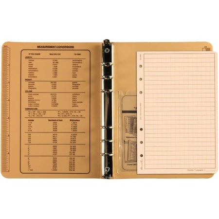 1/2" Six Ring Field Round Binder, Tan