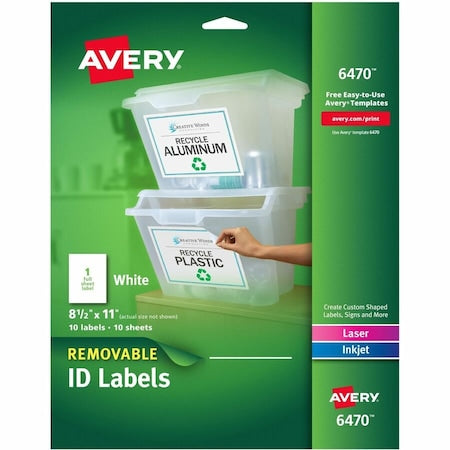 White Removable Multipurpose Label, PK10