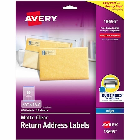 Matte Clear Return Address Labels, PK600