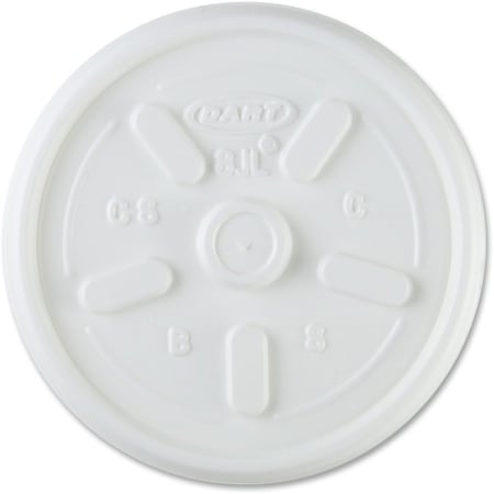 Lid for 8 oz. Hot Cup, Flat, Vented, White, Pk1000